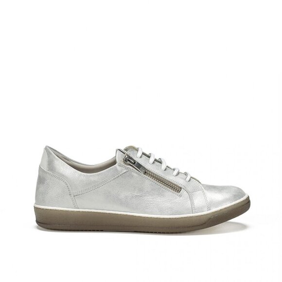 Dorking By Fluchos Karen Silver Metallic Lace Shoes Sneakers - Picture 1 of 13